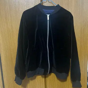 UNITED ARROWS 블랙 벨벳 자켓 벨로아 블루종