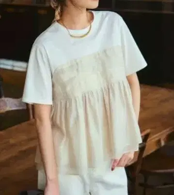 [ 23구 ] [ ONWARD ] 오간자 뷔스티에 콤비 티셔츠