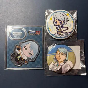 미사용 새상품 역전재판 카르마 메이 아크릴 스탠드, 캔뱃지 세트