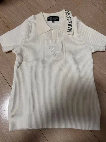 MARK&LONA CODE 반팔 니트 피케 셔츠 화이트