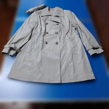 그레이 더블 브레스트 트렌치코트, 여성용 L 사이즈