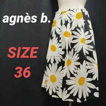 agnes b. 아그네스베 꽃무늬 롱 스커트 플레어 올 패턴 36