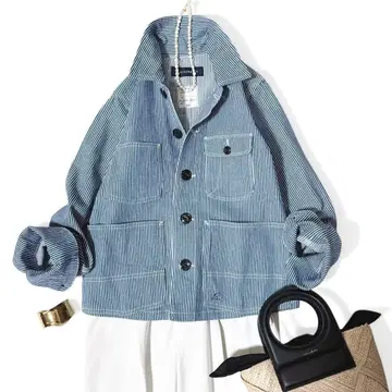 컨디션 최상 매디슨 블루 히코리 스트라이프 워크 자켓 네이비