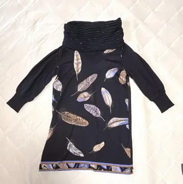 LEONARD FASHION 잎 패턴 프린트 반소매 튜닉