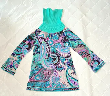 LEONARD FASHION 페이즐리 패턴 하이넥 튜닉