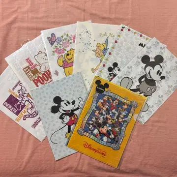 홍콩 디즈니 푸우 미키 팅커벨 클리어 파일 10장 세트