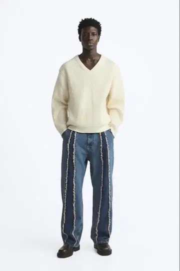 ZARA 프린지 BAGGY 데님 팬츠