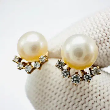 agete 아가트 k10 펄 스터드 귀걸이 담수 펄 스톤