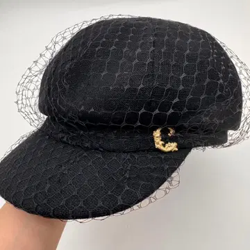 CA4RA 카시라 튤 레이스업 헌팅 캡 블랙