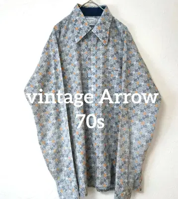 빈티지 Arrow 70s 더블러 셔츠 기하학 패턴