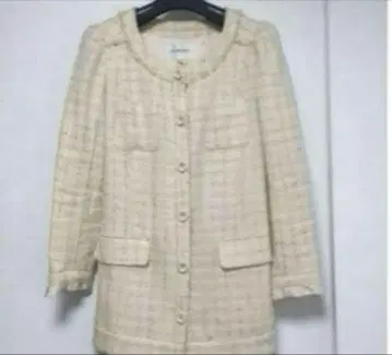 새상품급 질스튜어트 노카라 트위드 코트