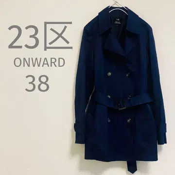 23구 다크 네이비 트렌치코트 벨트 포함 새상품급