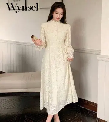 SHEIN 원피스 플레어 원피스 아기 첫 보살핌 세레모니 드레스