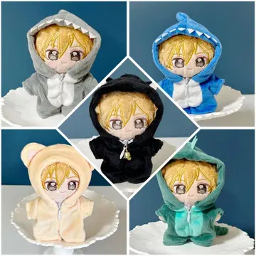 10cm 12cm 인형옷 인형옷 후드티 언제나 인형 공룡 상어 2개 세트