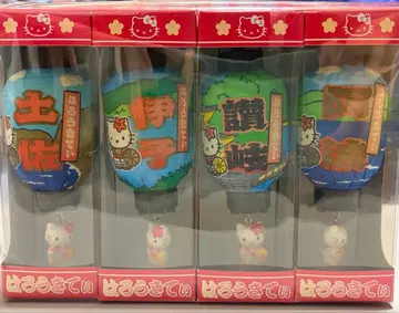 레어 당시물 헬로키티 등롱 스트랩 4개 세트