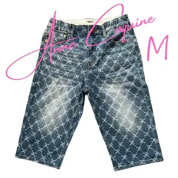 앙코키네 모노그램 자카드 버뮤다 팬츠 블루 M 미사용