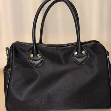 perche 블랙 나일론 핸드백 미니 보스턴 백