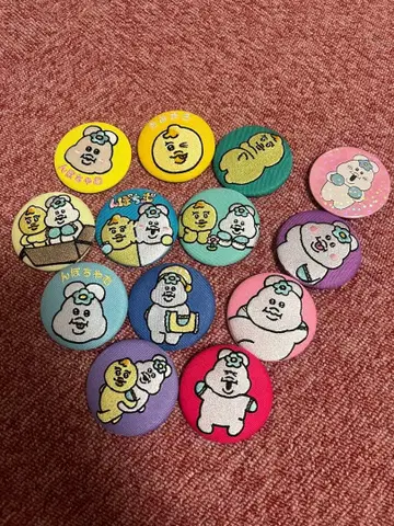 정가 770엔 x 12개 믐포참 자수 캔뱃지 컴플리트 덤