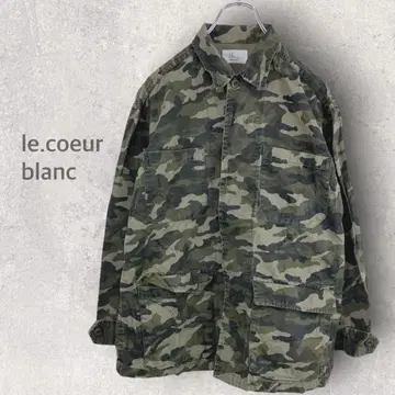 [르쿨르블랑] 밀리터리 자켓 M 카모 패턴 코튼 100% 멋짐