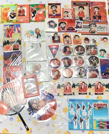 카리스마 이토 후미야 굿즈 세트 아크릴 스탠드 캔뱃지 엽서 부채
