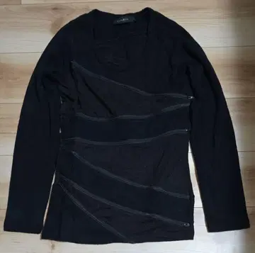 CIVARIZE 지퍼 배색 긴팔 니트 티셔츠 사이즈 44