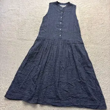 Veritecoeur 프티 턱 원피스 린넨 코튼 거즈