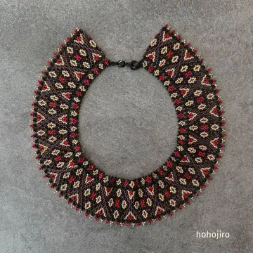 비즈 손뜨개질 목걸이 No.275 [녹턴] 알레르기 프리