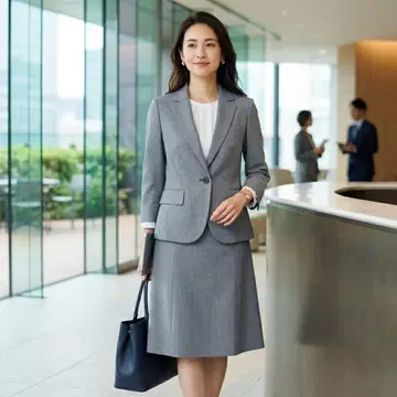 G7526*수트 컴퍼니 수트 셋업 36 네이비 하운드투스 울 혼방