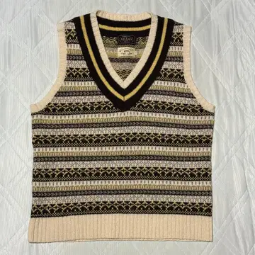 gim x BEAMS PLUS 별주 페어아일 패턴 크리켓 베스트 M