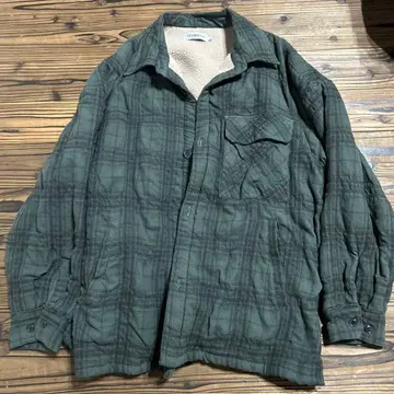 Evisen 올리브 그린 체크 자켓 L