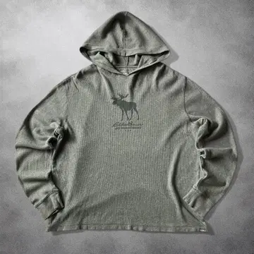 [ 레어 L ] 00s 에디 바우어 서멀 후드티 와플 빅 루즈