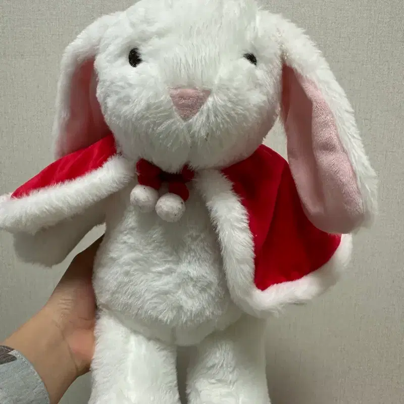 흰색 토끼 인형 레드 케이프