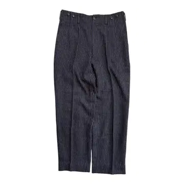 70s 80s 울 슬랙스 스트라이프 투 턱 빈티지 스트레이트