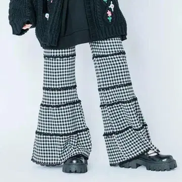 CandyStripper GINGHAM CHECK FLARE PANTS