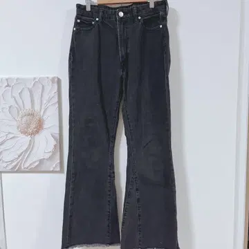 아메리칸 홀릭 부츠컷 데님 블랙진 면 100% 블랙 L