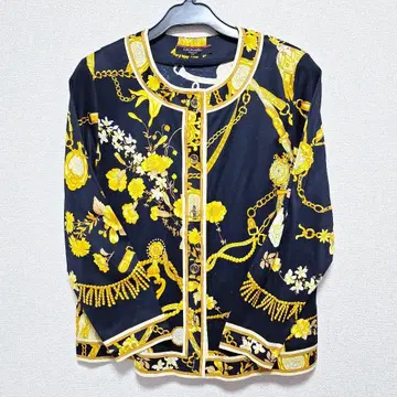 LEONARD 꽃무늬 체인 모티브 가디건 사이즈 LL