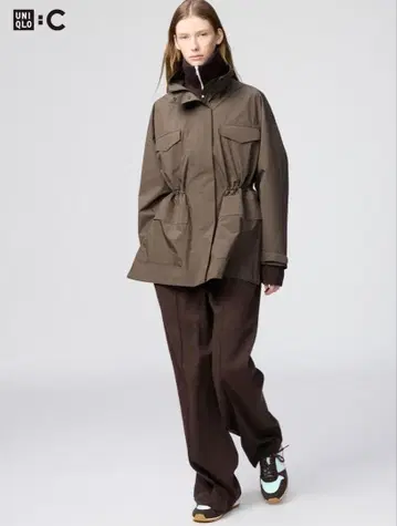 이지 와이드 팬츠 브라운 M 유니클로C 택 포함