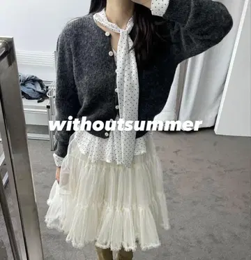 완판템 withoutsummer 쉬폰 미디 스커트