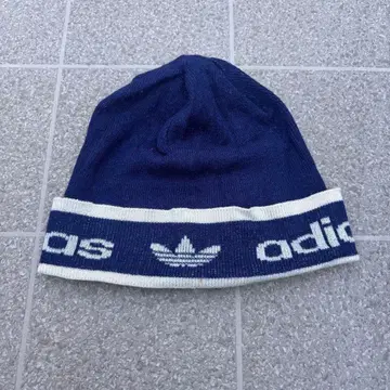 90s 아디다스 네이비 블루 아카이브 비니 니트 모자