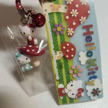 희귀 레어 지역 한정 키티 키티&미미 버섯 스트랩 2006년 헤이세이