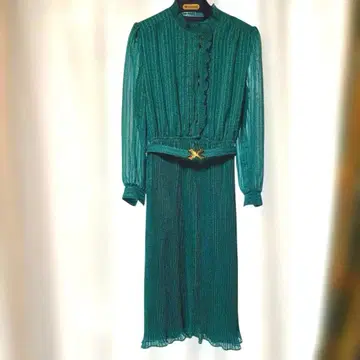 빈티지 쉬폰 플리츠 원피스 13AB 레트로 쇼와