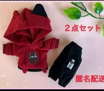 오비츠11 넨도로이드 피코니모p 의류 고양이 귀 후드티 팬츠 빨간색 블랙