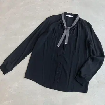 파비아나 필리피 / 실크 셔츠 블랙 실버 모니엘 각인 있음