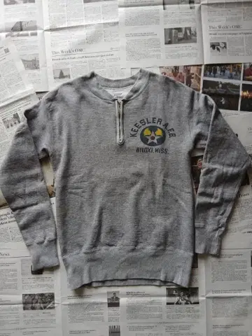 DUBBLEWORKS 하프 지퍼 맨투맨 WALDES 그레이 밀리터리