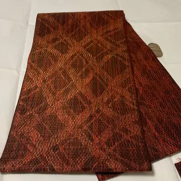 순수 실크 후쿠로 오비 도키에몬 진흙 염색 낙관