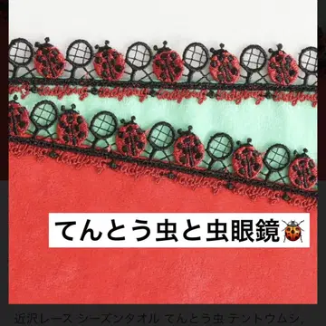 치카자와 레이스 무당벌레와 돋보기 타월 손수건 티슈 파우치와 세트 레어