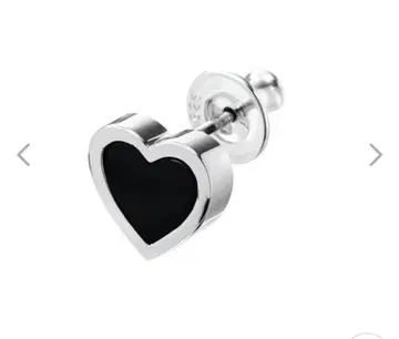 저스틴 데이비스 블랙 하트 귀걸이