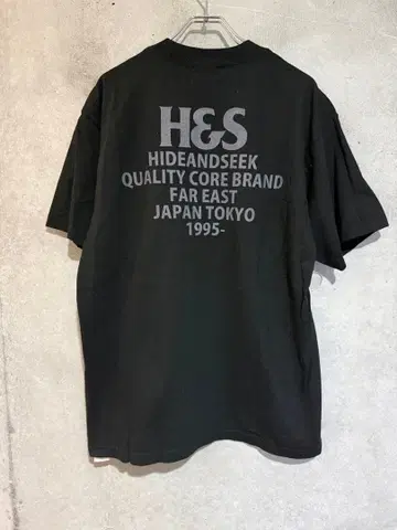 HIDE&SEEK 하이드앤시크 티셔츠 블랙 사이즈 L