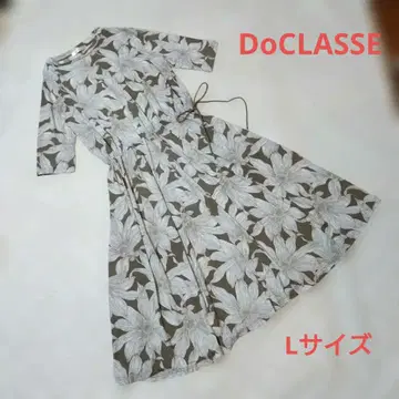 새상품급 두클라쎄 꽃무늬 티셔츠 원피스 허리 드로스트 L