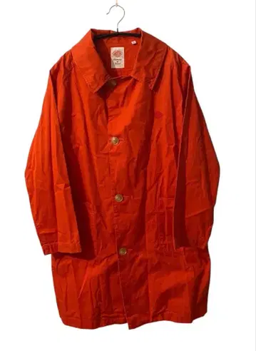 단톤 타프타 코트 오렌지 롱 스프링 하프 코튼